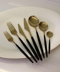 Aryıldız 89 Parça Studio Prestige Pvd Gold Siyah Çatal Kaşık Bıçak Seti
