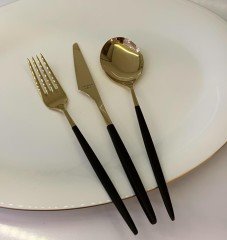 Aryıldız 89 Parça Studio Prestige Pvd Gold Siyah Çatal Kaşık Bıçak Seti