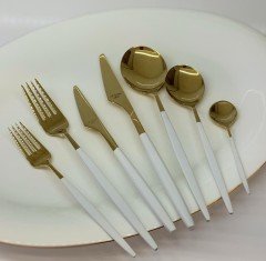 Aryıldız 89 Parça Studio Prestige Pvd Gold Beyaz Çatal Kaşık Bıçak Seti