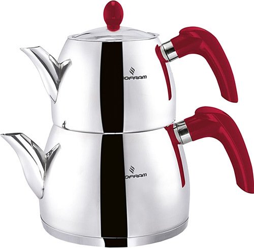 Sofram Çaydanlık Takımı Aile Boyu Vega Kırmızı Kulp