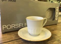 Güral Porselen 12 Parça Yaldızlı Çay Fincan Takımı SF02CT23