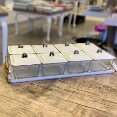 Arow Kahvaltılık Cam Krem 8 Li TR-3033