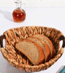 Kosova Lüx Ahşap Kulplu Yuvarlak Hasır Sepet SPT-201