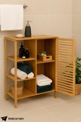 Mien Bambu Çamaşır Dolabı Tek Kapaklı 66X87X33 Cm JW-22990