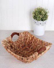 Kosova Lüx Ahşap Kulp Kare Hasır Sepet SPT-204