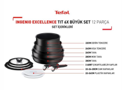 Tefal Yeni Ingenio Excellence Titanyum 6x Büyük Set 12 Parça