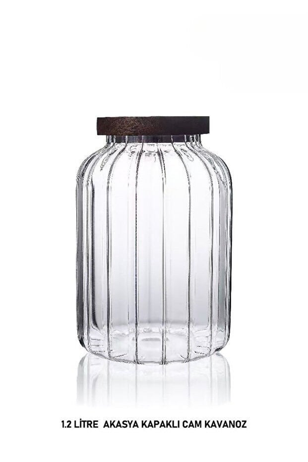 Mien Kavanoz Akasya Kapak 1200 Ml MIEN-1S09