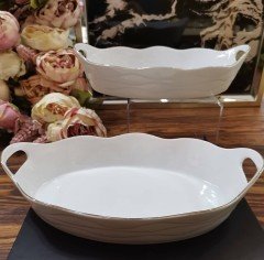 Lemages Porselen Servis Kulplu Oval Küçük 137-S