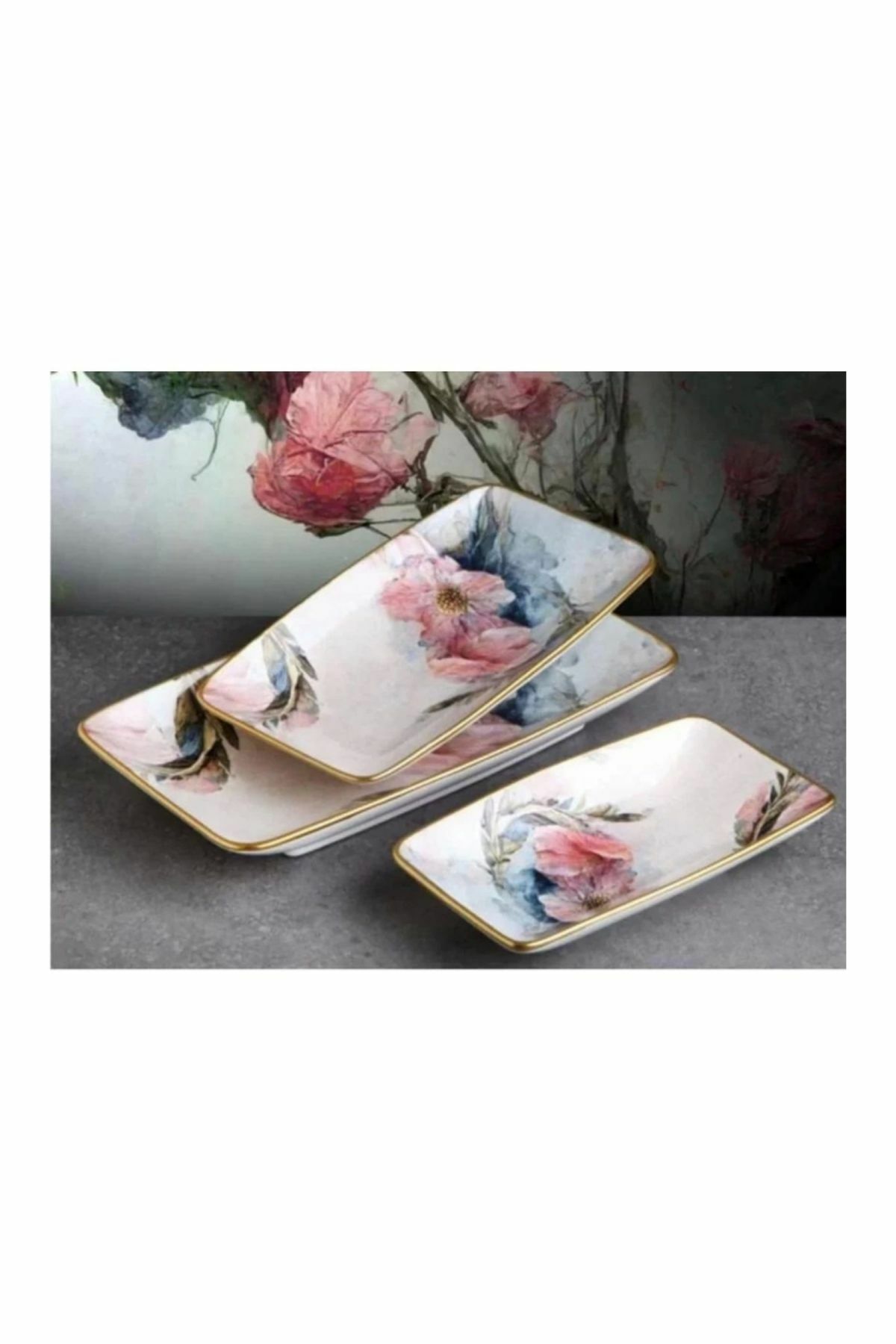 Gönül Kayık Tabak 3 Lü Pink G4331