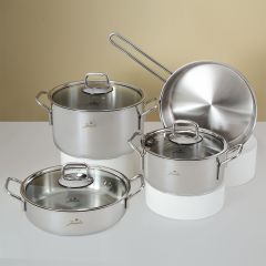 Jumbo Lyon 7 Parça Paslanmaz Çelik Tencere Seti