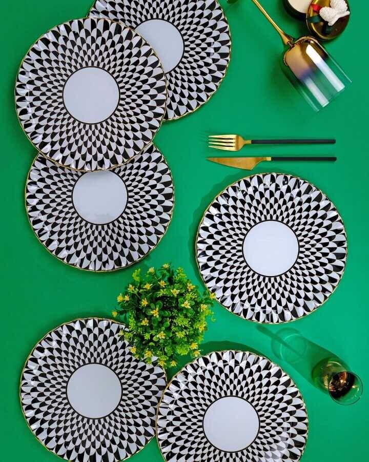 Glore Destina Servis Tabağı 26 Cm 6 Lı Siyah 68686