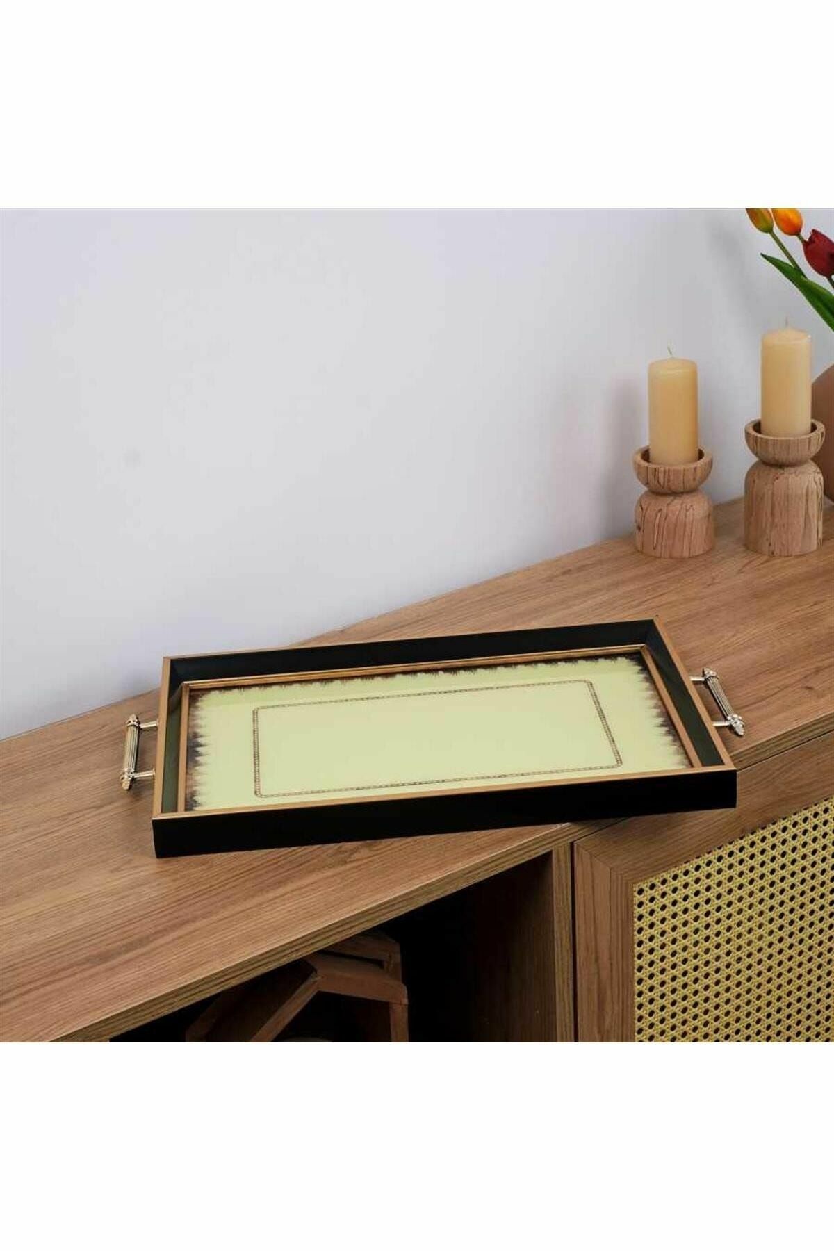 Glore Latte Çerçeveli Tepsi 31*46 CM 69669