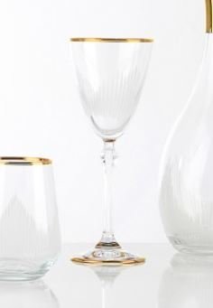 Çerçi Ayaklı Bardak 6 Lı Dekorlu Gold STK006-K