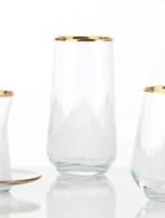 Çerçi Meşrubat Bardağı 6 Lı Dekorlu Gold STK006-M