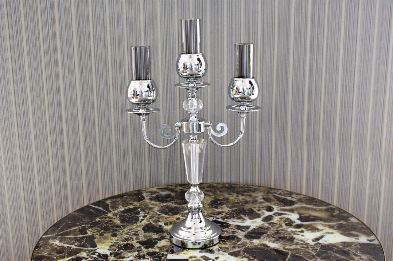 Çerçi Şamdan 3 Kollu Krom ŞD424