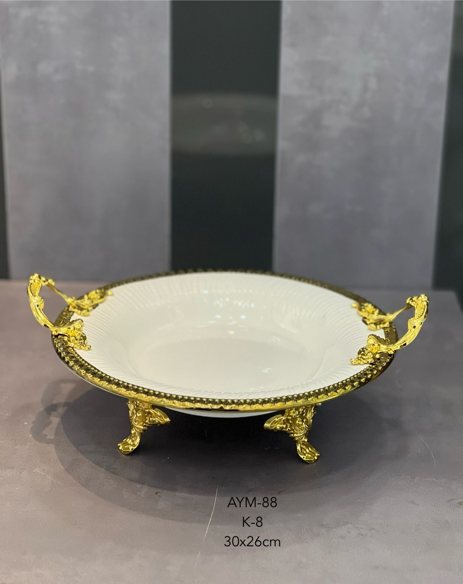 Decovien Seramik Metal Ayaklı Kayık Sunumluk AYM-88 K8