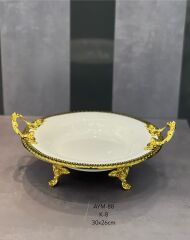 Decovien Seramik Metal Ayaklı Kayık Sunumluk AYM-88 K8