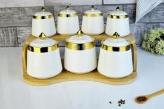 Paçi Baharat Seti Taliya 7 Li Bambu Stand Gold POR-101689