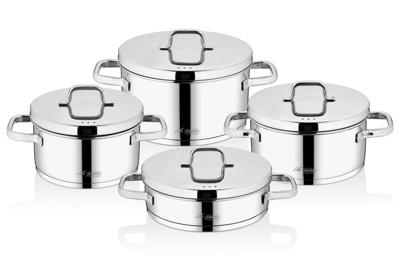 Aryıldız 8 Parça Fornella Steel Kapak Tencere Seti
