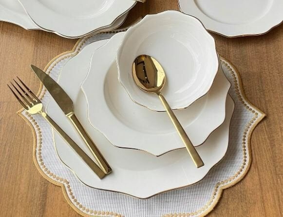 İpek Porselen 24 Parça 6 Kişilik Yemek Takımı