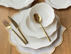 İpek Porselen 24 Parça 6 Kişilik Yemek Takımı