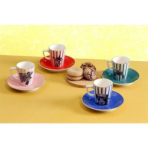 Porland Wild Life 4'lü Kahve Takımı