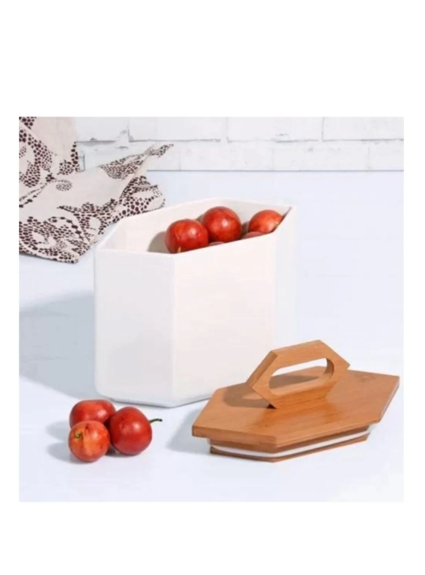 Kosova Bambulu Porselen Üçgen Kavanoz PR-BY447