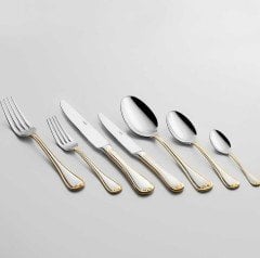 Nehir 84 Parça Monaco Altın Çatal Kaşık Bıçak Seti