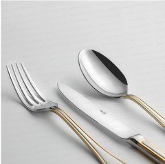 Nehir 89 Parça Monaco Altın Çatal Kaşık Bıçak Seti