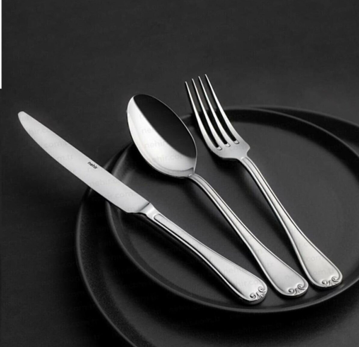 Nehir 89 Parça Monaco Sade Kutulu Çatal Kaşık Bıçak Seti