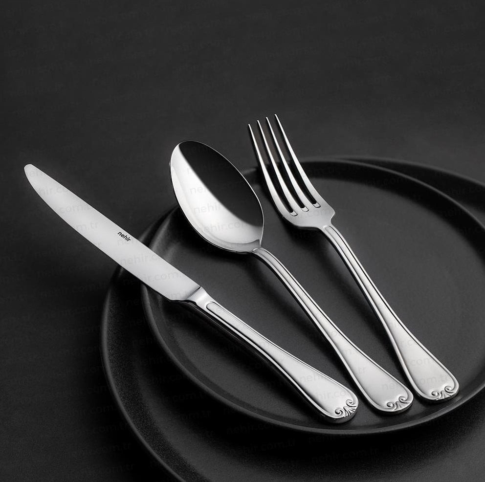 Nehir 84 Parça Monaco Sade Kutulu Çatal Kaşık Bıçak Seti