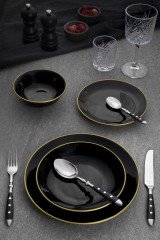 Aryıldız 24 Parça Black Gold Yemek Takımı