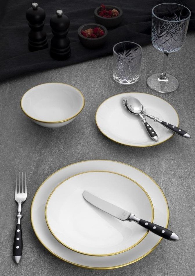 Aryıldız 24 Parça White Gold Yemek Takımı