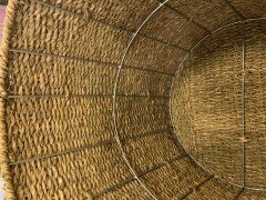 Sever Hasır Çamaşır Sepeti Kulplu Küçük Yuvarlak GJ15324