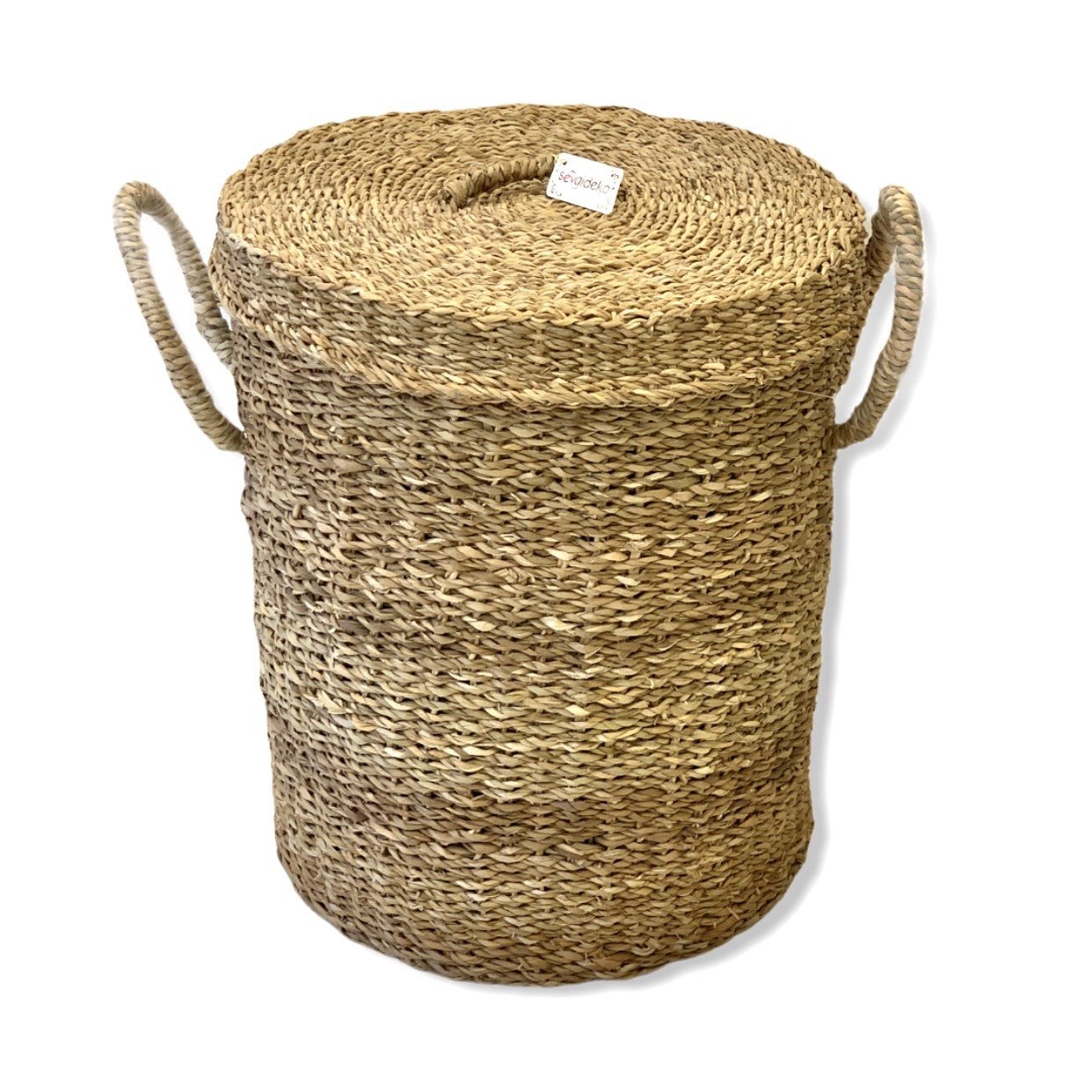 Sever Hasır Çamaşır Sepeti Kulplu Küçük Yuvarlak GJ15324