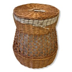 Sever Hasır Çamaşır Sepeti Balrenk Kapaklı Büyük Yuvarlak 98001