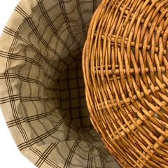 Sever Hasır Çamaşır Sepeti Balrenk Kapaklı Küçük Yuvarlak 98001