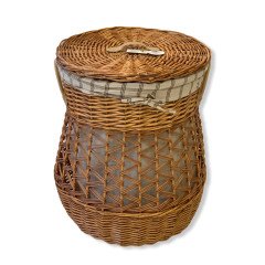 Sever Hasır Çamaşır Sepeti Balrenk Kapaklı Küçük Yuvarlak 98001