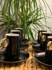 Aryıldız 6 Kişilik Siyah-Altın Kahve Fincan Takımı AR5437697