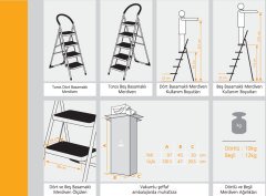 Evin Toros Katlanır 5'li Lüks Merdiven
