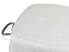 Taç Gravita Döküm Kare Tencere 28 cm Beyaz