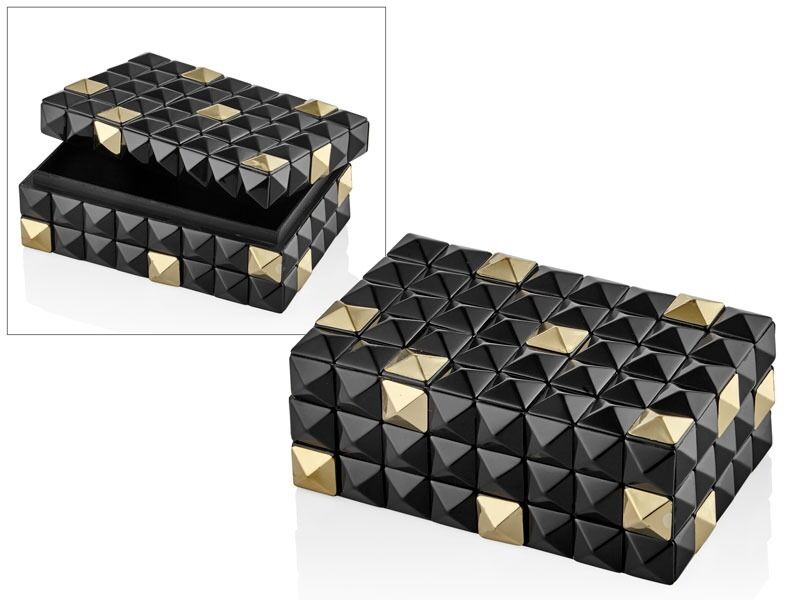 Lamedore Dekoratif Kutu Gold Siyah 20X13X8 Cm 1EV-24011R