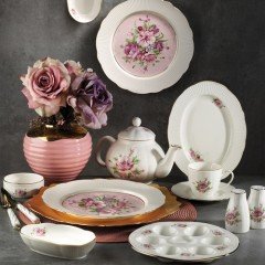 Kütahya Porselen Bone İlay 36 Parça 9801 Desenli Kahvaltı Takımı