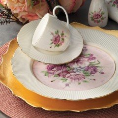 Kütahya Porselen Bone İlay 36 Parça 9801 Desenli Kahvaltı Takımı