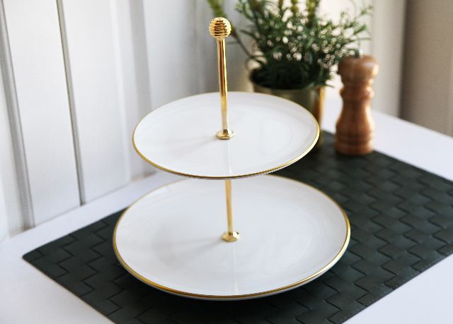 Gönül Katlı Tabak Beyaz Gold G2800