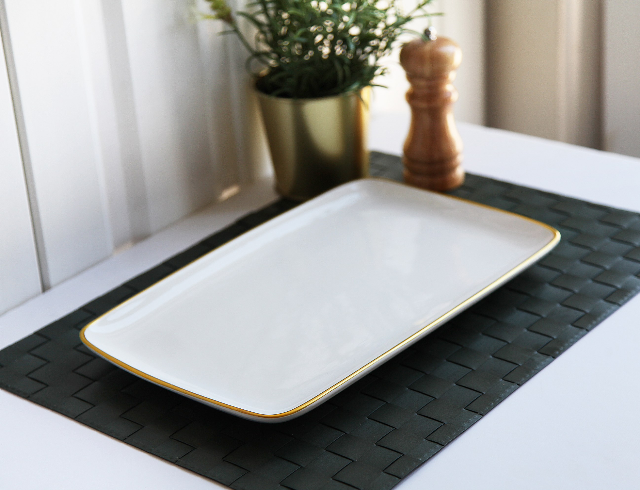 Gönül Ordöv Tabağı Beyaz Gold G2808