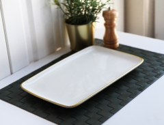 Gönül Ordöv Tabağı Beyaz Gold G2808