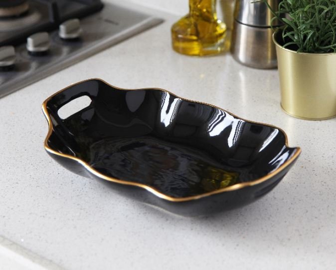 Gönül Kulplu Salata Kasesi Siyah G2832