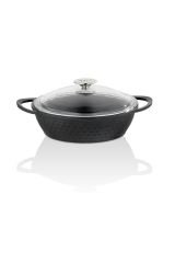 Taç 7 Parça Gurme Döküm Tencere Seti Siyah