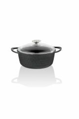 Taç 7 Parça Gurme Döküm Tencere Seti Siyah